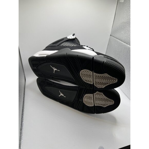 Air Jordan 4 Sneakers Mens Size 9.5 White Thunder Black White - Picture 10 of 12